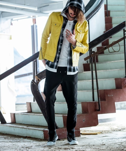 NO ID.（ノーアイディ）の「ms4160-レイヤードフーデッドチェックルーズＳＨ シャツ（シャツ/ブラウス・メンズ・ホワイト/レッド/ブルー・1/2）」の9枚目の写真