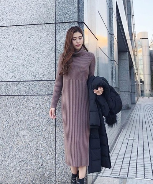 セール ショルダーパットニットロングワンピース ワンピース Rienda リエンダ のファッション通販 Zozotown