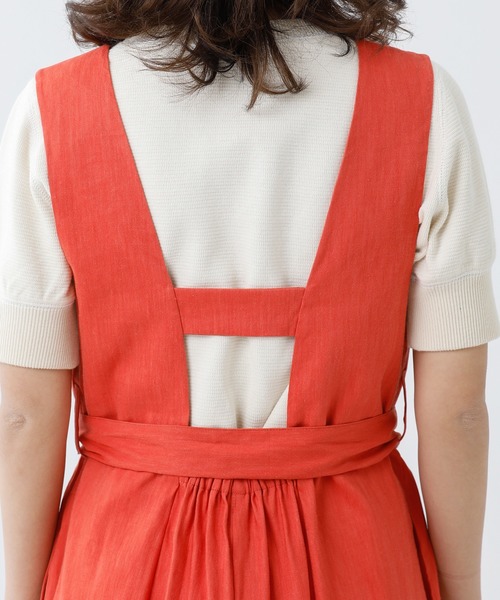 MILKFED.（ミルクフェド）の「V NECK ALL IN ONE（つなぎ/オールインワン・レディース・オレンジ/ブラック/ベージュ・ONE SIZE）」の5枚目の写真