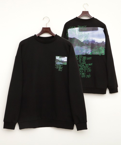 Mark Gonzales(マーク・ゴンザレス)の「Mark Gonzales/マークゴンザレス EMMA CLOTHES別注 背面プリント ビッグシルエット プルオーバースウェット(スウェット・メンズ・ホワイト系その他/ブラック系その他/ベージュ系その他/ブルー系その他/ホワイト系その他2/ブラック系その他2/ベージュ系その他2/ブルー系その他2・FREE)」の4枚目の写真