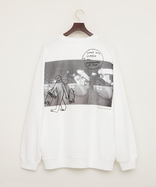 Mark Gonzales(マーク・ゴンザレス)の「Mark Gonzales/マークゴンザレス EMMA CLOTHES別注 背面プリント ビッグシルエット プルオーバースウェット(スウェット・メンズ・ホワイト系その他/ブラック系その他/ベージュ系その他/ブルー系その他/ホワイト系その他2/ブラック系その他2/ベージュ系その他2/ブルー系その他2・FREE)」の12枚目の写真