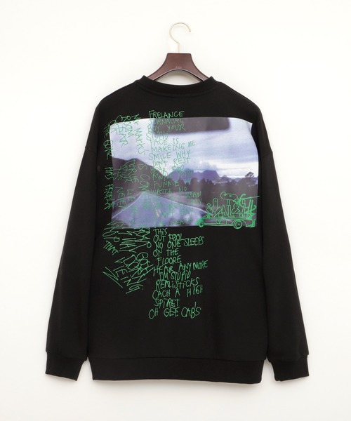 Mark Gonzales(マーク・ゴンザレス)の「Mark Gonzales/マークゴンザレス EMMA CLOTHES別注 背面プリント ビッグシルエット プルオーバースウェット(スウェット・メンズ・ホワイト系その他/ブラック系その他/ベージュ系その他/ブルー系その他/ホワイト系その他2/ブラック系その他2/ベージュ系その他2/ブルー系その他2・FREE)」の10枚目の写真