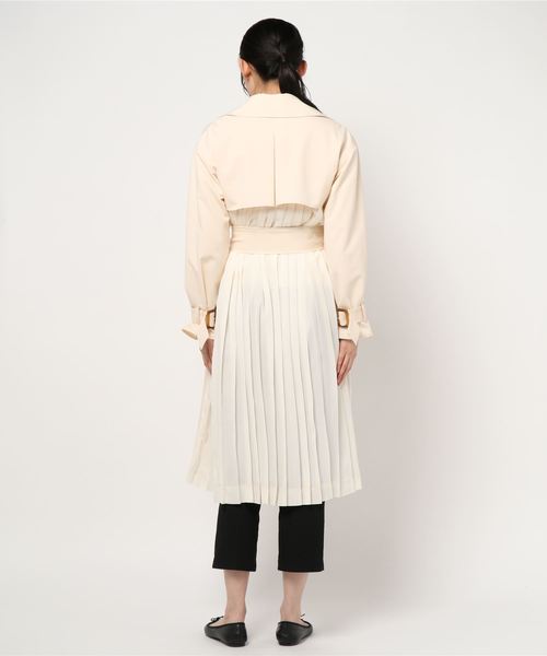 one way（ワンウェイ）の「バックプリーツトレンチ（トレンチコート・レディース・ホワイト/ベージュ/ライトピンク・M）」の6枚目の写真