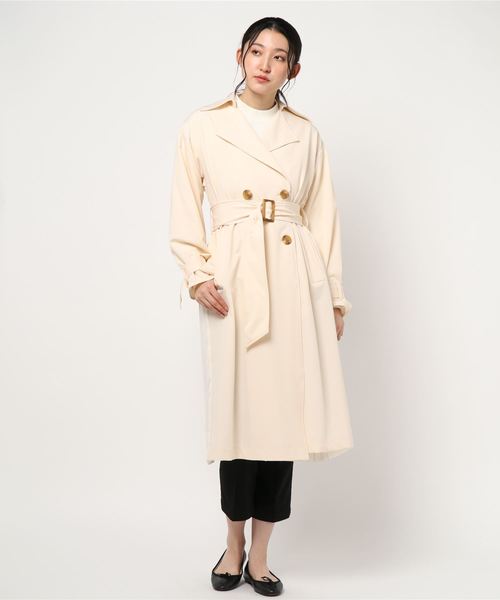 one way（ワンウェイ）の「バックプリーツトレンチ（トレンチコート・レディース・ホワイト/ベージュ/ライトピンク・M）」の21枚目の写真
