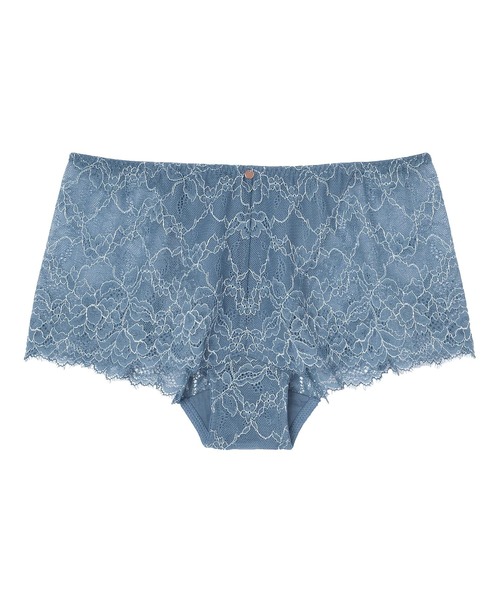 AMPHI（アンフィ）の「AMPHI/シンプル総レース　ボーイレングスショーツ（ショーツ・レディース・チャコールグレー/ブルー/アイボリー/テラコッタ/モスグリーン/コーラルピンク/オレンジ/バーガンディー/ネイビー/ライトインディゴブルー/マスタード/ホワイト/ダークグリーン/キャメル/ライトピンク/クリアグリーン/ライトパープル/ライトグレー/オリーブ/サックスブルー/ブラック/ベージュ/ミント/ホワイト×パープル・LARGE/MEDIUM）」の17枚目の写真