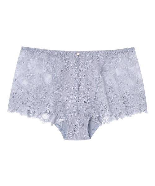 AMPHI（アンフィ）の「AMPHI/シンプル総レース　ボーイレングスショーツ（ショーツ・レディース・チャコールグレー/ブルー/アイボリー/テラコッタ/モスグリーン/コーラルピンク/オレンジ/バーガンディー/ネイビー/ライトインディゴブルー/マスタード/ホワイト/ダークグリーン/キャメル/ライトピンク/クリアグリーン/ライトパープル/ライトグレー/オリーブ/サックスブルー/ブラック/ベージュ/ミント/ホワイト×パープル・LARGE/MEDIUM）」の18枚目の写真