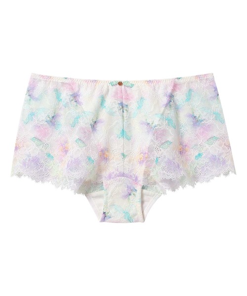 AMPHI（アンフィ）の「AMPHI/シンプル総レース　ボーイレングスショーツ（ショーツ・レディース・チャコールグレー/ブルー/アイボリー/テラコッタ/モスグリーン/コーラルピンク/オレンジ/バーガンディー/ネイビー/ライトインディゴブルー/マスタード/ホワイト/ダークグリーン/キャメル/ライトピンク/クリアグリーン/ライトパープル/ライトグレー/オリーブ/サックスブルー/ブラック/ベージュ/ミント/ホワイト×パープル・LARGE/MEDIUM）」の4枚目の写真