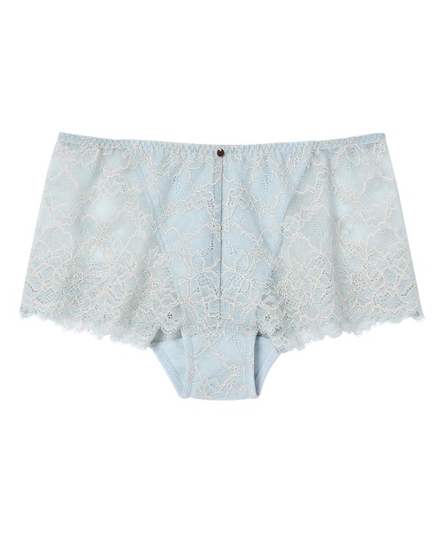 AMPHI（アンフィ）の「AMPHI/シンプル総レース　ボーイレングスショーツ（ショーツ・レディース・チャコールグレー/ブルー/アイボリー/テラコッタ/モスグリーン/コーラルピンク/オレンジ/バーガンディー/ネイビー/ライトインディゴブルー/マスタード/ホワイト/ダークグリーン/キャメル/ライトピンク/クリアグリーン/ライトパープル/ライトグレー/オリーブ/サックスブルー/ブラック/ベージュ/ミント/ホワイト×パープル・LARGE/MEDIUM）」の15枚目の写真