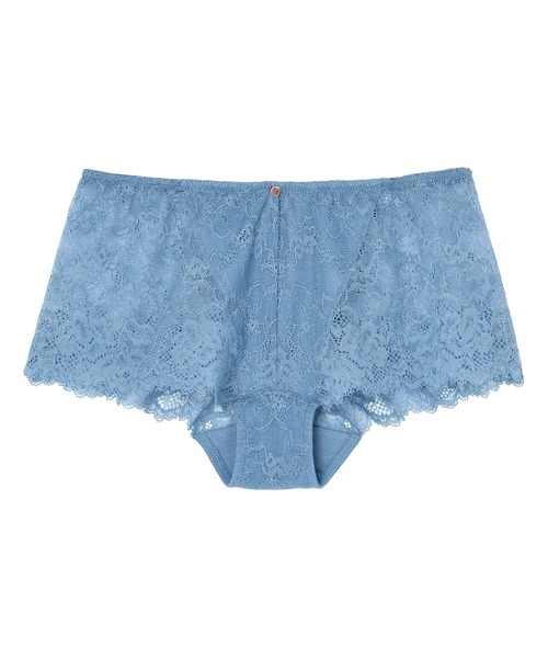 AMPHI（アンフィ）の「AMPHI/シンプル総レース　ボーイレングスショーツ（ショーツ・レディース・チャコールグレー/ブルー/アイボリー/テラコッタ/モスグリーン/コーラルピンク/オレンジ/バーガンディー/ネイビー/ライトインディゴブルー/マスタード/ホワイト/ダークグリーン/キャメル/ライトピンク/クリアグリーン/ライトパープル/ライトグレー/オリーブ/サックスブルー/ブラック/ベージュ/ミント/ホワイト×パープル・LARGE/MEDIUM）」の16枚目の写真