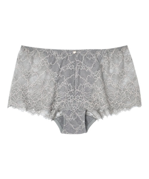 AMPHI（アンフィ）の「AMPHI/シンプル総レース　ボーイレングスショーツ（ショーツ・レディース・チャコールグレー/ブルー/アイボリー/テラコッタ/モスグリーン/コーラルピンク/オレンジ/バーガンディー/ネイビー/ライトインディゴブルー/マスタード/ホワイト/ダークグリーン/キャメル/ライトピンク/クリアグリーン/ライトパープル/ライトグレー/オリーブ/サックスブルー/ブラック/ベージュ/ミント/ホワイト×パープル・LARGE/MEDIUM）」の6枚目の写真
