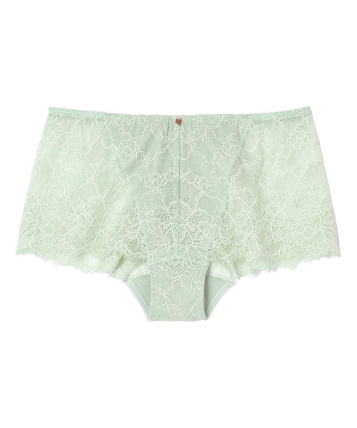 AMPHI（アンフィ）の「AMPHI/シンプル総レース　ボーイレングスショーツ（ショーツ・レディース・チャコールグレー/ブルー/アイボリー/テラコッタ/モスグリーン/コーラルピンク/オレンジ/バーガンディー/ネイビー/ライトインディゴブルー/マスタード/ホワイト/ダークグリーン/キャメル/ライトピンク/クリアグリーン/ライトパープル/ライトグレー/オリーブ/サックスブルー/ブラック/ベージュ/ミント/ホワイト×パープル・LARGE/MEDIUM）」の13枚目の写真