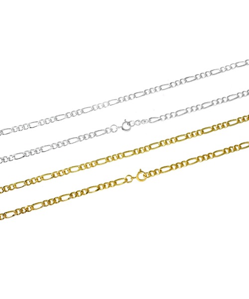 blackdia by 7JEWELRY（ブラックダイヤバイセブンジュエリー）の「blackdia by 7JEWELRY フィガロチェーンネックレス幅3.4mm（ネックレス・メンズ・シルバー・50cm/60cm）」の7枚目の写真
