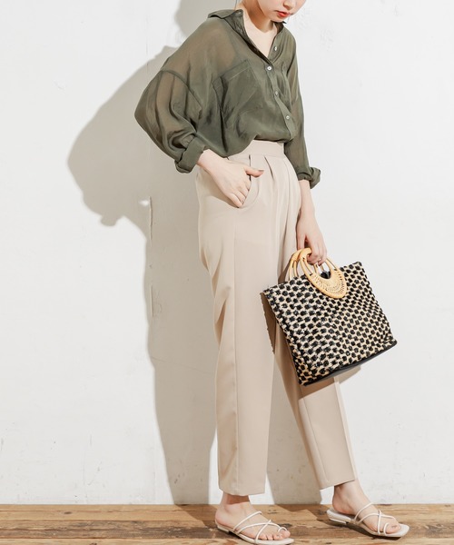 natural couture(ナチュラルクチュール)の「センターブレステーパードカラーパンツ(その他パンツ・レディース・ブラウン/イエロー/グリーン/グレイッシュベージュ・FREE)」の21枚目の写真