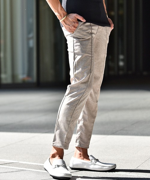 JOKER(ジョーカー)の「かすれ織りセンタープレスラックス イージーパンツ フォーマル 【セットアップ対象アイテムあり】(スラックス・メンズ・グレー/ベージュ/チャコール・XL/L/M)」の3枚目の写真