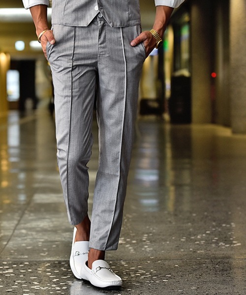 JOKER(ジョーカー)の「かすれ織りセンタープレスラックス イージーパンツ フォーマル 【セットアップ対象アイテムあり】(スラックス・メンズ・グレー/ベージュ/チャコール・XL/L/M)」の2枚目の写真