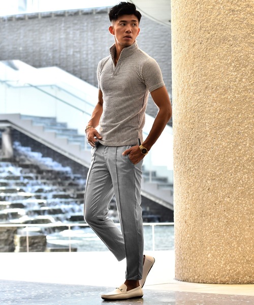 JOKER(ジョーカー)の「かすれ織りセンタープレスラックス イージーパンツ フォーマル 【セットアップ対象アイテムあり】(スラックス・メンズ・グレー/ベージュ/チャコール・XL/L/M)」の16枚目の写真