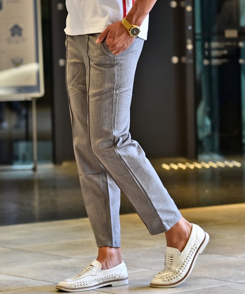 JOKER(ジョーカー)の「かすれ織りセンタープレスラックス イージーパンツ フォーマル 【セットアップ対象アイテムあり】(スラックス・メンズ・グレー/ベージュ/チャコール・XL/L/M)」の17枚目の写真