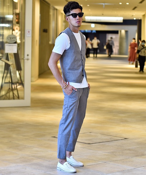 JOKER(ジョーカー)の「かすれ織りセンタープレスラックス イージーパンツ フォーマル 【セットアップ対象アイテムあり】(スラックス・メンズ・グレー/ベージュ/チャコール・XL/L/M)」の14枚目の写真