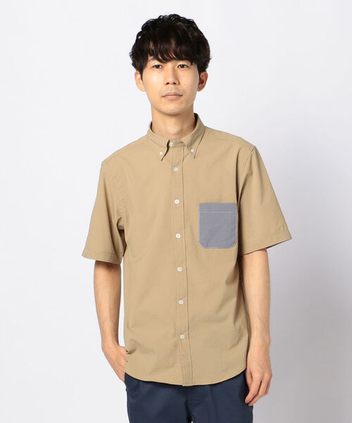 GLOSTER(グロスター)の「SOLOTEX サッカーコンビシャツ(シャツ/ブラウス・メンズ・ネイビー/ブルー系その他/ベージュ・XXL/S/XL/L/M)」の2枚目の写真