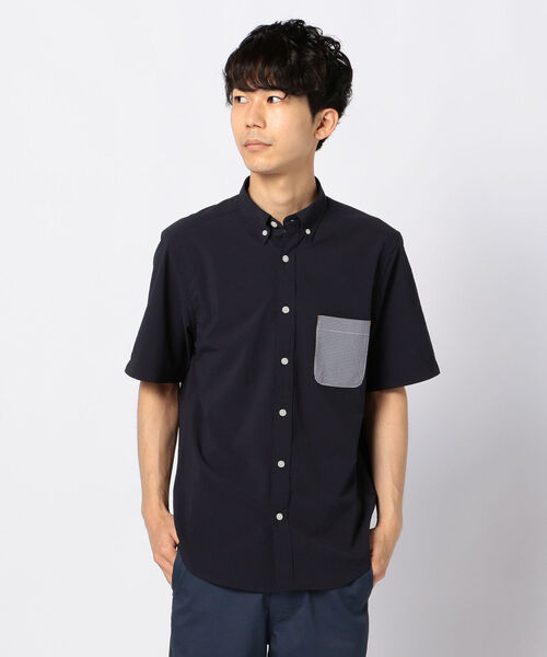 GLOSTER(グロスター)の「SOLOTEX サッカーコンビシャツ(シャツ/ブラウス・メンズ・ネイビー/ブルー系その他/ベージュ・XXL/S/XL/L/M)」の1枚目の写真