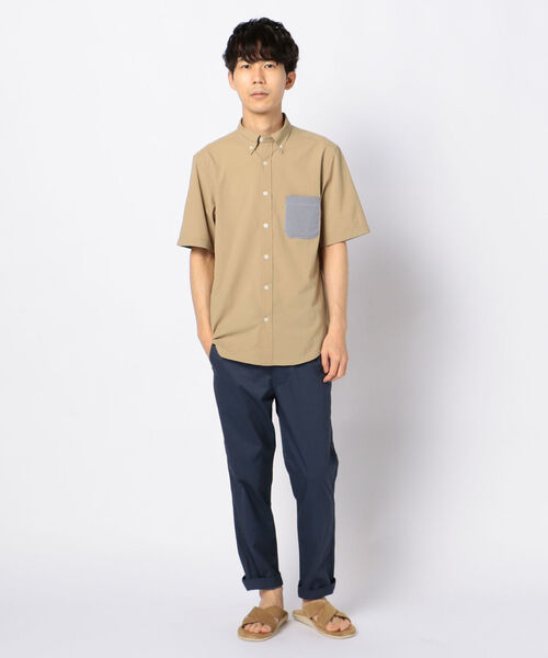 GLOSTER(グロスター)の「SOLOTEX サッカーコンビシャツ(シャツ/ブラウス・メンズ・ネイビー/ブルー系その他/ベージュ・XXL/S/XL/L/M)」の6枚目の写真