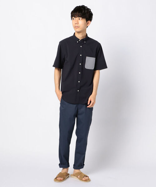 GLOSTER(グロスター)の「SOLOTEX サッカーコンビシャツ(シャツ/ブラウス・メンズ・ネイビー/ブルー系その他/ベージュ・XXL/S/XL/L/M)」の5枚目の写真