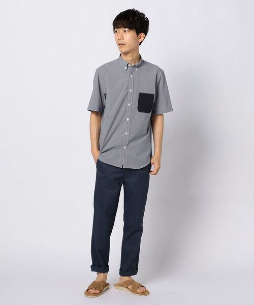 GLOSTER(グロスター)の「SOLOTEX サッカーコンビシャツ(シャツ/ブラウス・メンズ・ネイビー/ブルー系その他/ベージュ・XXL/S/XL/L/M)」の4枚目の写真
