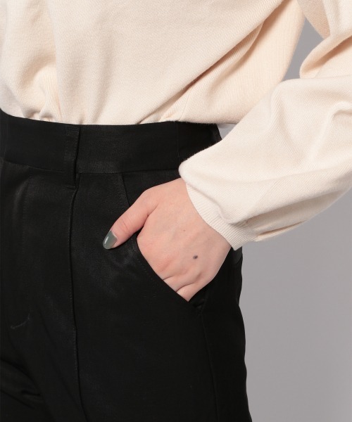 PAGEBOY（ページボーイ）の「サイドスリットフレアパンツ（その他パンツ・レディース・グレイッシュベージュ/レッド系その他5/ブラック・SMALL/MEDIUM）」の9枚目の写真