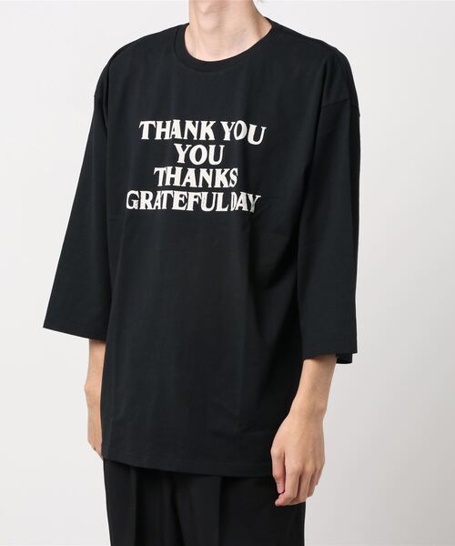 ALDIES（アールディーズ）の「Thank You Half Sleeve T / サンキューハーフスリーブT（Tシャツ/カットソー・メンズ・マルチ/ブラック/ホワイト・SMALL/X-LARGE/MEDIUM/LARGE）」の3枚目の写真