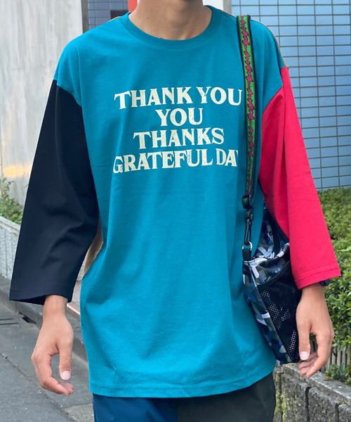 ALDIES（アールディーズ）の「Thank You Half Sleeve T / サンキューハーフスリーブT（Tシャツ/カットソー・メンズ・マルチ/ブラック/ホワイト・SMALL/X-LARGE/MEDIUM/LARGE）」の7枚目の写真