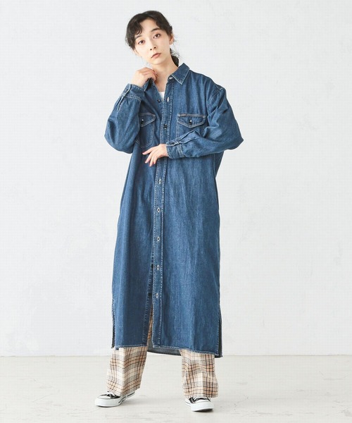 Lee（リー）の「Lee/リー ロングデニムシャツ（シャツワンピース
