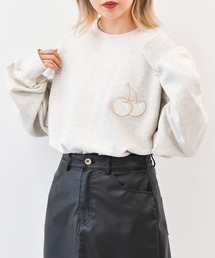 KIRSH | TONE ON TONE MELANGE CHERRY SWEATSHIRT/トーンオントーンミドルチェリースウェット(スウェット)