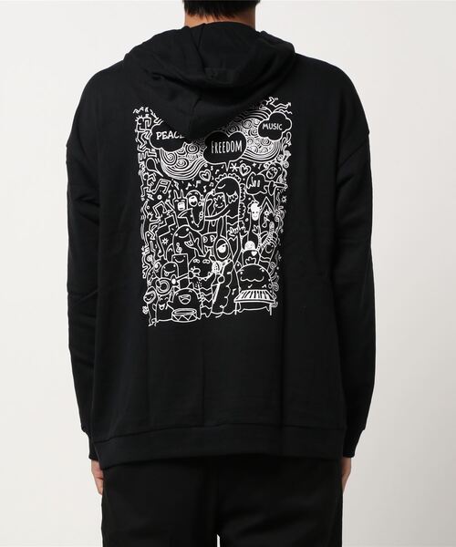 STYLEBLOCK(スタイルブロック)の「裏毛イラストグラフィックプリントビッグパーカー(パーカー・メンズ・ベージュ系その他/ベージュ系その他2/ブラック/ブラック系その他/ベージュ/グレー/パープル/ブラック系その他2/ホワイト・M/L/LL)」の15枚目の写真