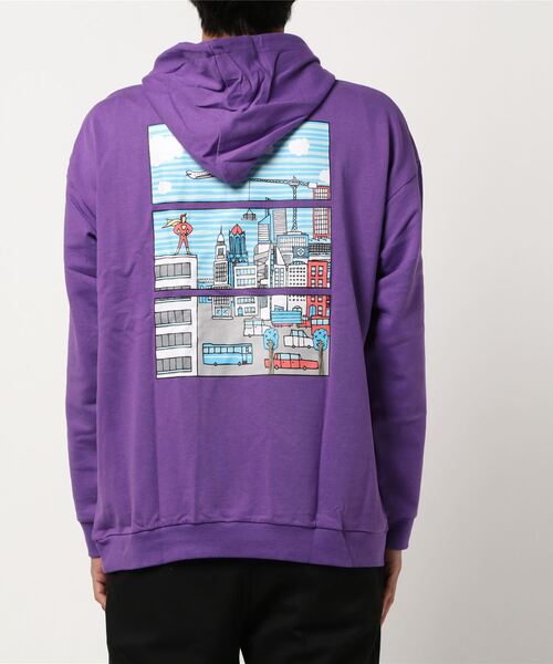 STYLEBLOCK(スタイルブロック)の「裏毛イラストグラフィックプリントビッグパーカー(パーカー・メンズ・ベージュ系その他/ベージュ系その他2/ブラック/ブラック系その他/ベージュ/グレー/パープル/ブラック系その他2/ホワイト・M/L/LL)」の10枚目の写真