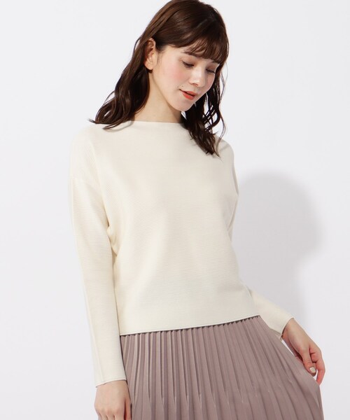 grove(グローブ)の「【S~LL】洗えるガータードルマンニット(ニット/セーター・レディース・ライトグレー/ブラック/オレンジ/ブルー/アイボリー・01/02/03/04)」の2枚目の写真