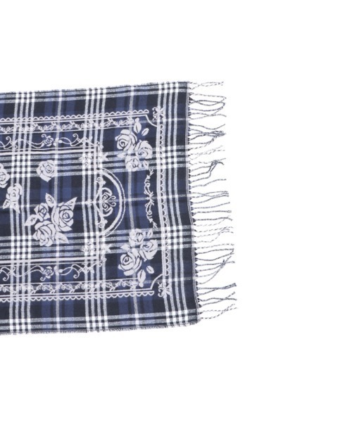 axes femme（アクシーズファム）の「チェック×バラＪＱストール（マフラー・レディース・ワイン/ベージュ/ネイビー・MEDIUM）」の5枚目の写真