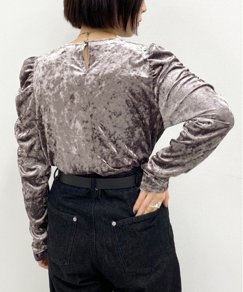 apres jour mignon(アプレジュールミニョン)の「ベロア袖コンシャストップス【ZOZOTOWN限定アイテム】(Tシャツ/カットソー・レディース・ブラック/ダークブラウン/パープル・X-LARGE/フリー)」の20枚目の写真