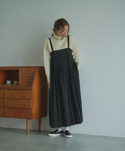 PUAL CE CIN（ピュアルセシン）の「【Du noir】親子プリーツ吊りスカートワンピース（ワンピース・レディース・ブラック/チャコールグレー・FREE）」の10枚目の写真