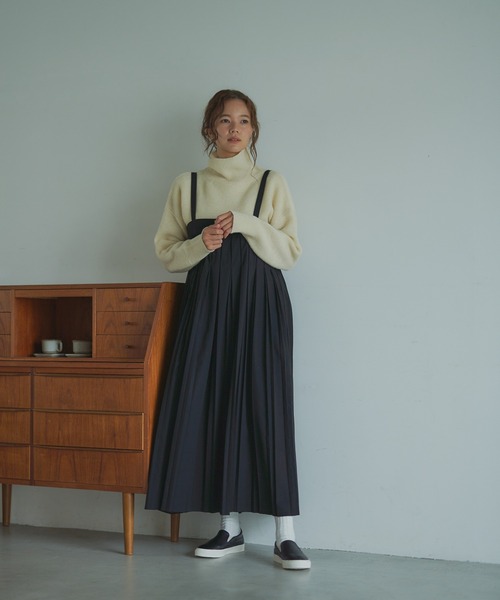 PUAL CE CIN（ピュアルセシン）の「【Du noir】親子プリーツ吊りスカートワンピース（ワンピース・レディース・ブラック/チャコールグレー・FREE）」の12枚目の写真