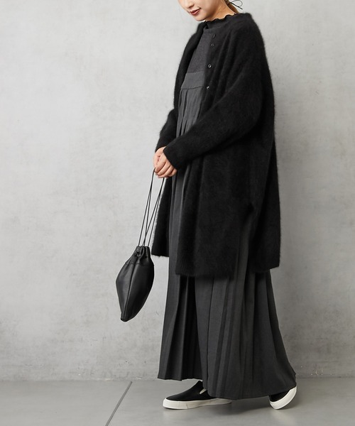 PUAL CE CIN（ピュアルセシン）の「【Du noir】親子プリーツ吊りスカートワンピース（ワンピース・レディース・ブラック/チャコールグレー・FREE）」の6枚目の写真