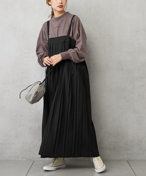 PUAL CE CIN（ピュアルセシン）の「【Du noir】親子プリーツ吊りスカートワンピース（ワンピース・レディース・ブラック/チャコールグレー・FREE）」の7枚目の写真