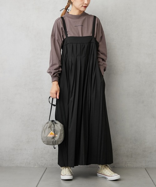 PUAL CE CIN（ピュアルセシン）の「【Du noir】親子プリーツ吊りスカートワンピース（ワンピース・レディース・ブラック/チャコールグレー・FREE）」の8枚目の写真