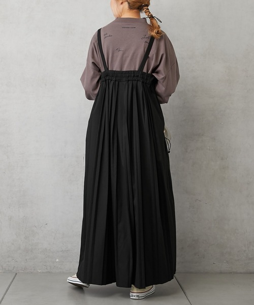 PUAL CE CIN（ピュアルセシン）の「【Du noir】親子プリーツ吊りスカートワンピース（ワンピース・レディース・ブラック/チャコールグレー・FREE）」の9枚目の写真