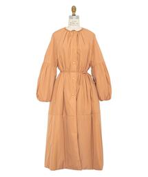 【新品同様】ドゥロワー　タフタギャザースリーブコート　中綿　ベルト　36 新品同様】ドゥロワータフタギャザースリーブコート中綿ベルト36