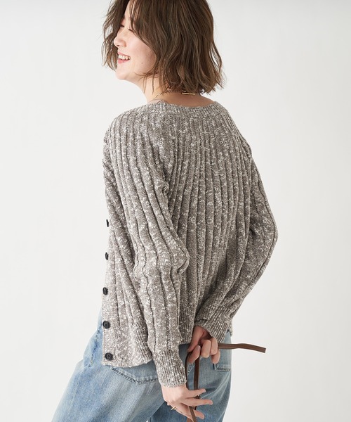 RIVE DROITE（リヴドロワ）の「メランジリブ２WAYカーディガン（カーディガン/ボレロ・レディース・グレー/ベージュ・FREE）」の18枚目の写真