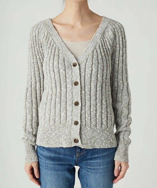 RIVE DROITE（リヴドロワ）の「メランジリブ２WAYカーディガン（カーディガン/ボレロ・レディース・グレー/ベージュ・FREE）」の9枚目の写真