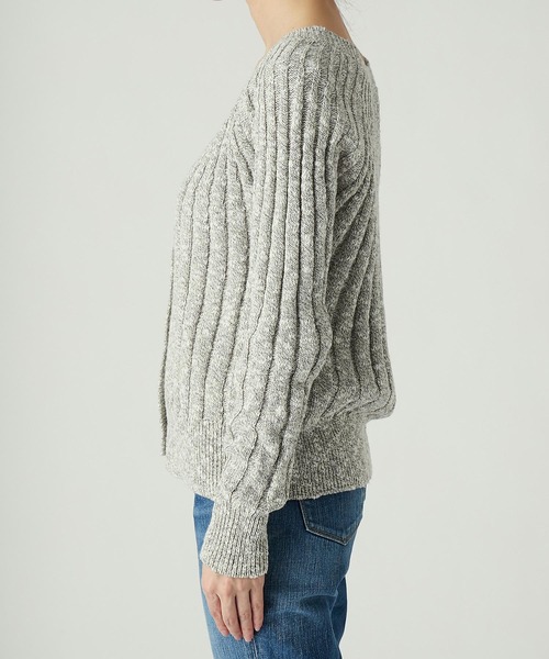 RIVE DROITE（リヴドロワ）の「メランジリブ２WAYカーディガン（カーディガン/ボレロ・レディース・グレー/ベージュ・FREE）」の10枚目の写真