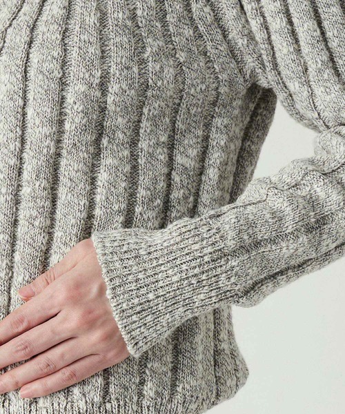 RIVE DROITE（リヴドロワ）の「メランジリブ２WAYカーディガン（カーディガン/ボレロ・レディース・グレー/ベージュ・FREE）」の15枚目の写真