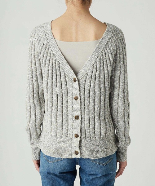 RIVE DROITE（リヴドロワ）の「メランジリブ２WAYカーディガン（カーディガン/ボレロ・レディース・グレー/ベージュ・FREE）」の13枚目の写真