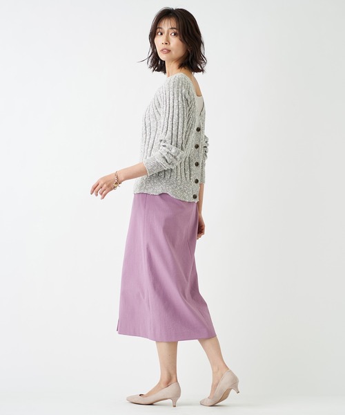 RIVE DROITE（リヴドロワ）の「メランジリブ２WAYカーディガン（カーディガン/ボレロ・レディース・グレー/ベージュ・FREE）」の4枚目の写真